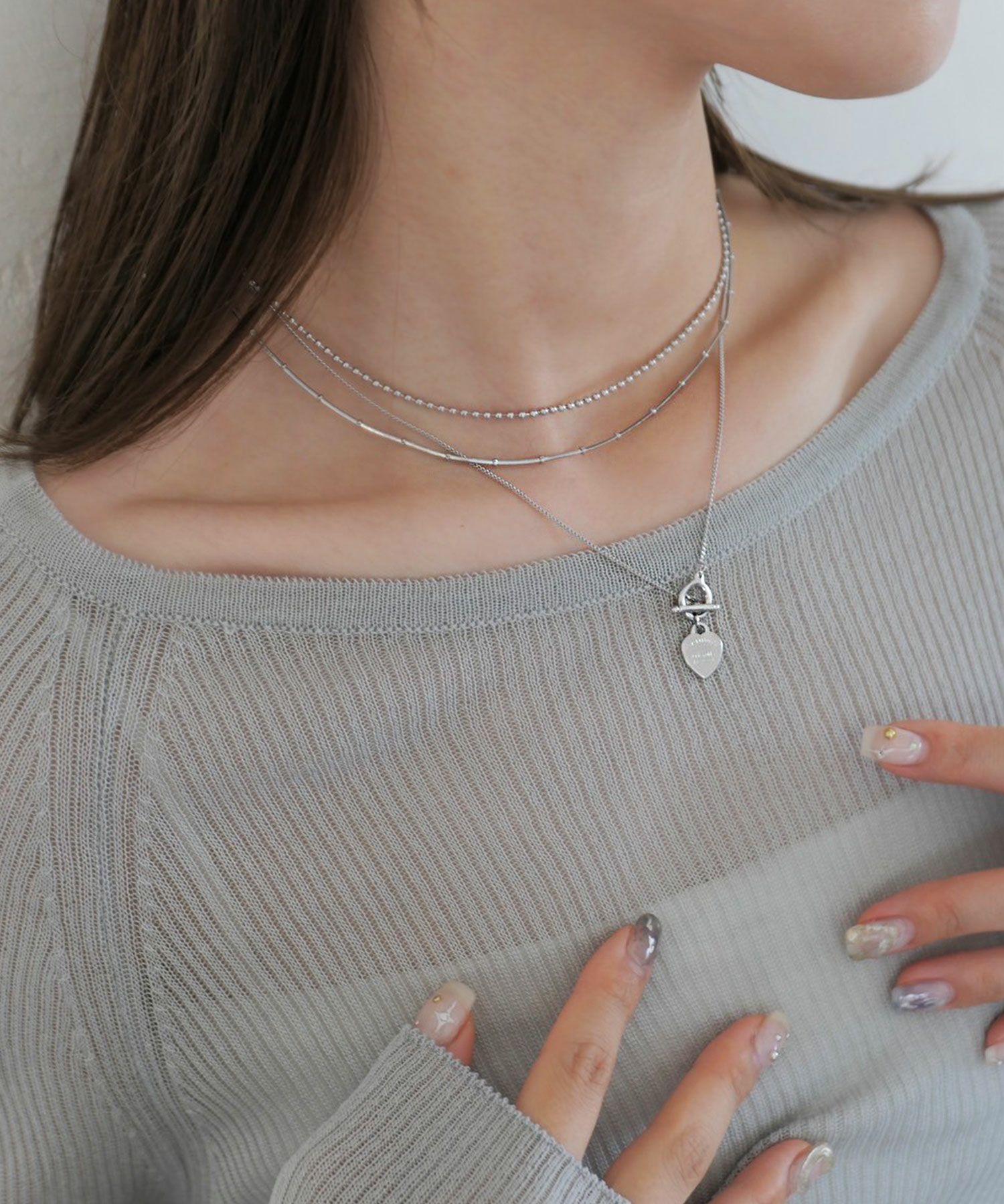 square chain mantel necklace | Reurie'（レウリィ）
