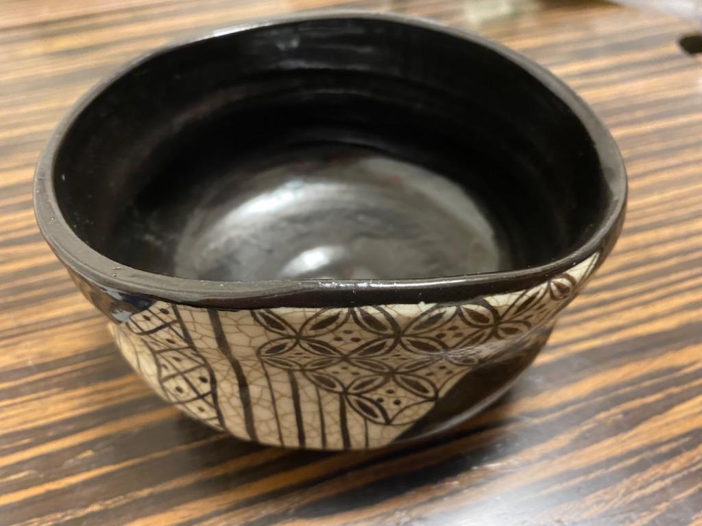 茶道具 抹茶茶碗 瀬戸焼 黒織部沓形茶碗(上) 景陶作 : お茶道具の駒屋