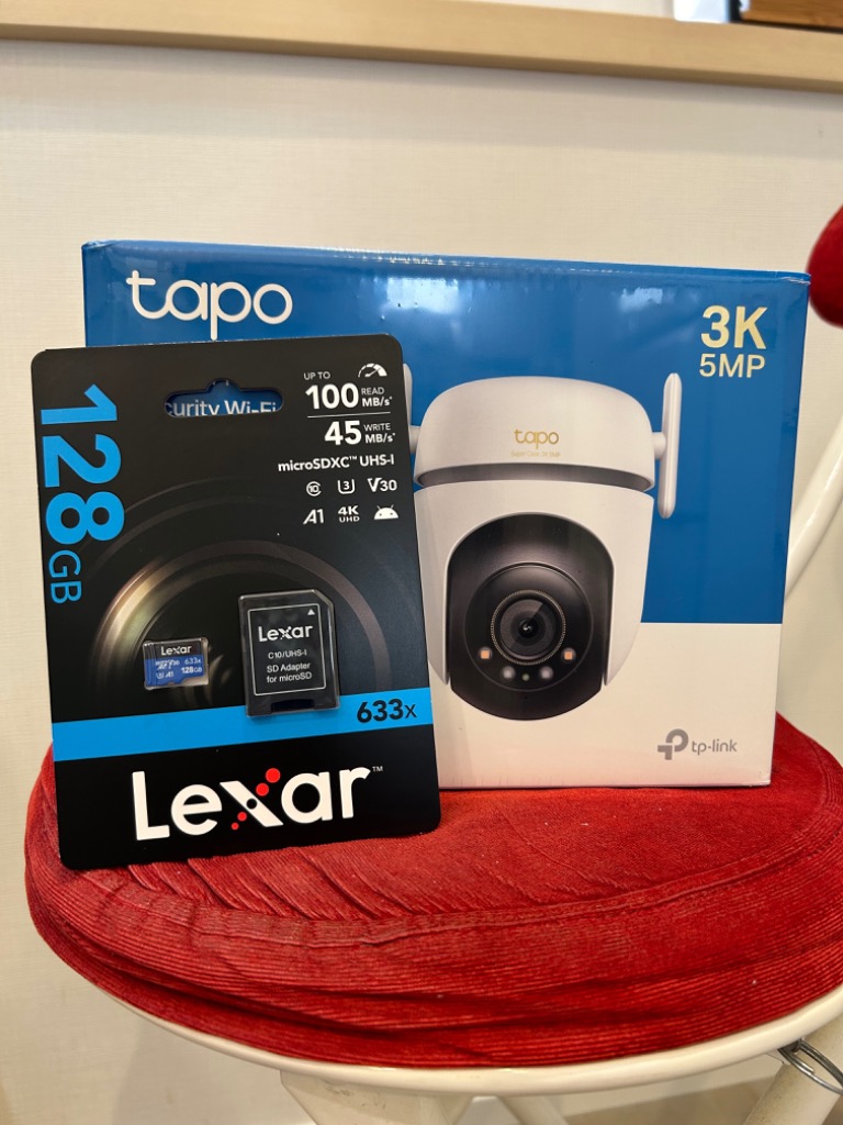 Tapo TC43 ＋128GBmicroSDカードセット】500万画素 3K 5MP 自動追尾