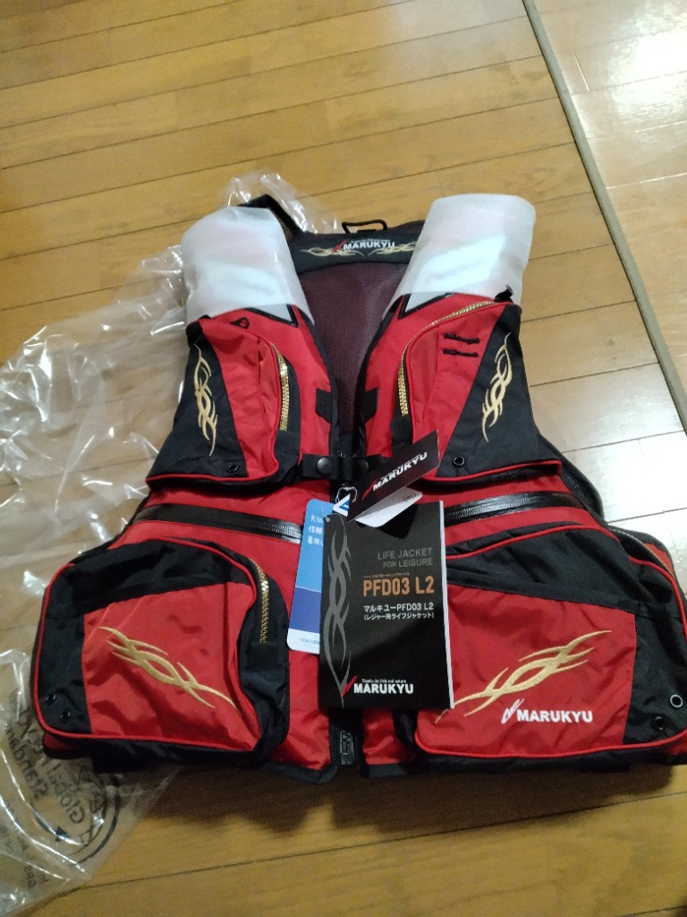 マルキュー PFD03 L2 ライフジャケット L-LL レッド : 釣具のFTO