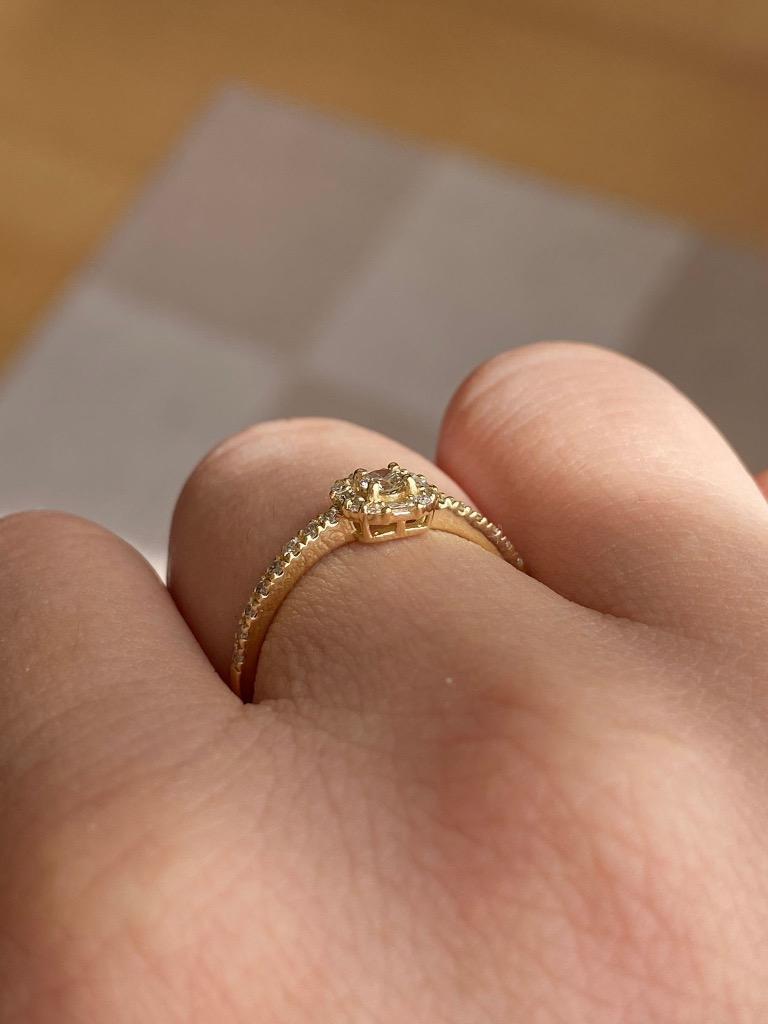 con affetto 指輪 リング K18ダイヤスクエアリング レディース