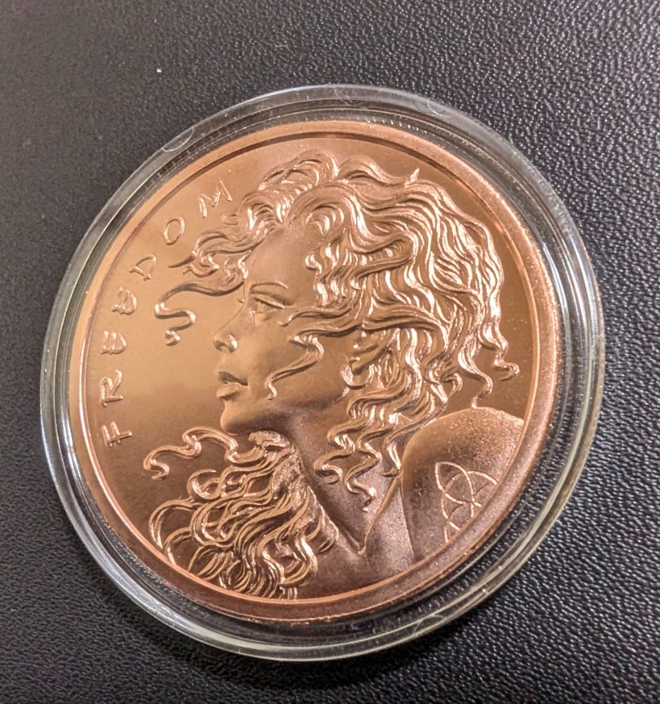 カプセル付き] 2024年 (新品) アメリカ「自由の少女」純銅 赤金 1常衡