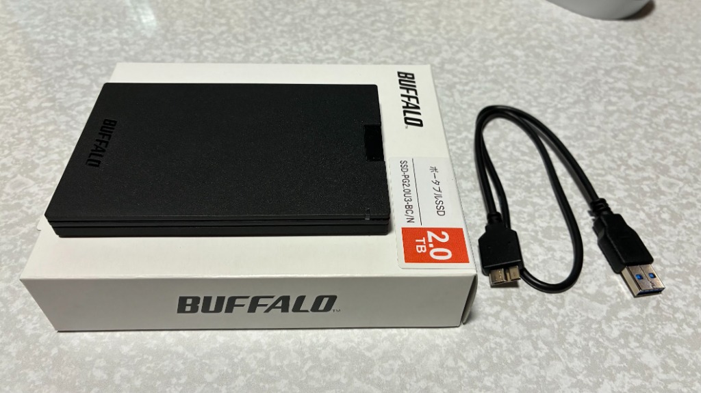 BUFFALO SSD-PG2.0U3-BC/N [SSD-PG-C/Nシリーズ 2TB] 外付けSSD - 最