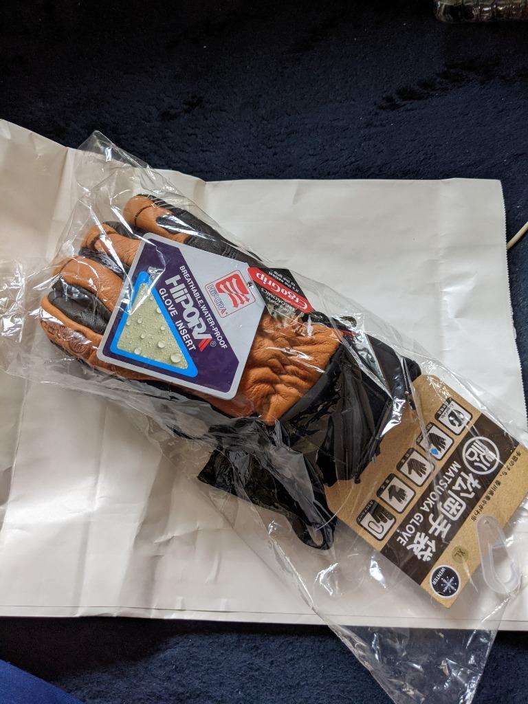 松岡手袋 マツオカ スキーグローブ エルゴグリップ 5本指 やぎ革 牛革