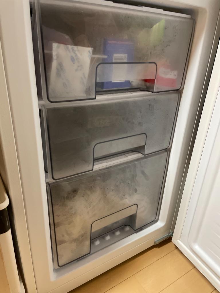 冷凍庫 小型 収納 スリム 前開き 61L 3段引き出し 一人暮らし 白 備蓄