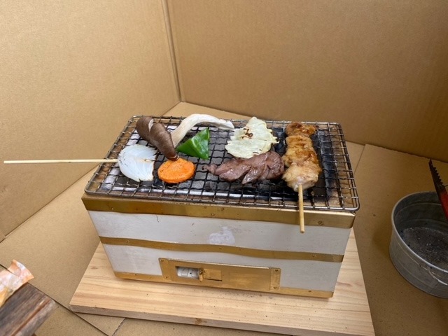 能登の珪藻土切り出し 卓上手作り 七輪 長角25号 網付 太陽炭 短炭 一