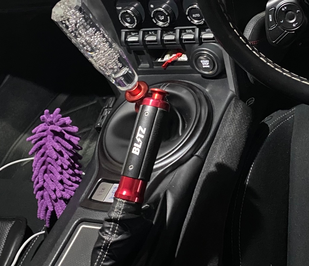 ブリッツ (BLITZ) ハンドブレーキレバー GR86 86 BRZ アルミ&レザー製