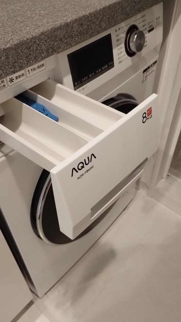 AQUA AQW-F8N(W) ドラム式全自動洗濯機 8kg ホワイト AQWF8N(W