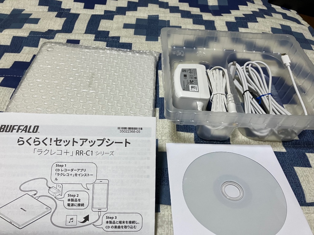 RR-C1-WH (ホワイト) スマートフォン用CDレコーダー 「ラクレコ