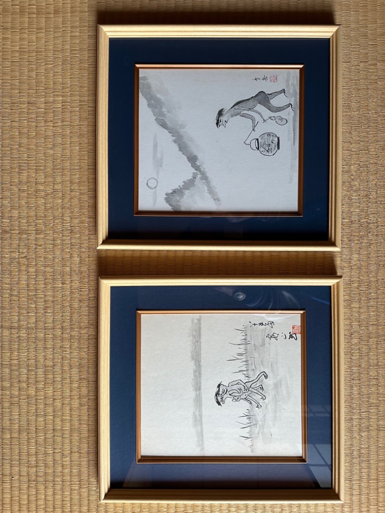 色紙額 K-80 普通色紙サイズ（272×242mm） 紺/エンジ/ベージュ 前面UV