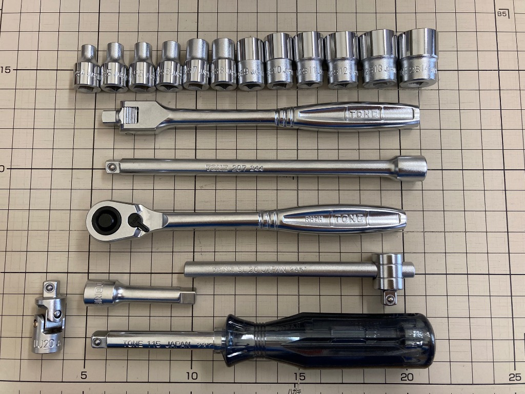 TONE（トネ） ソケットレンチセット 19pcs (1800M)(4953488133462