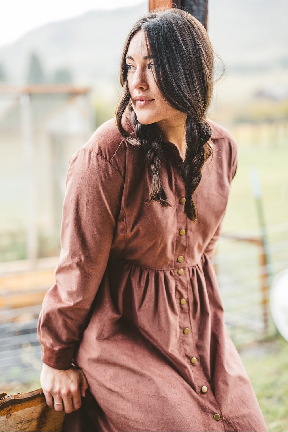 Corduroy Chore Dress in Pueblo