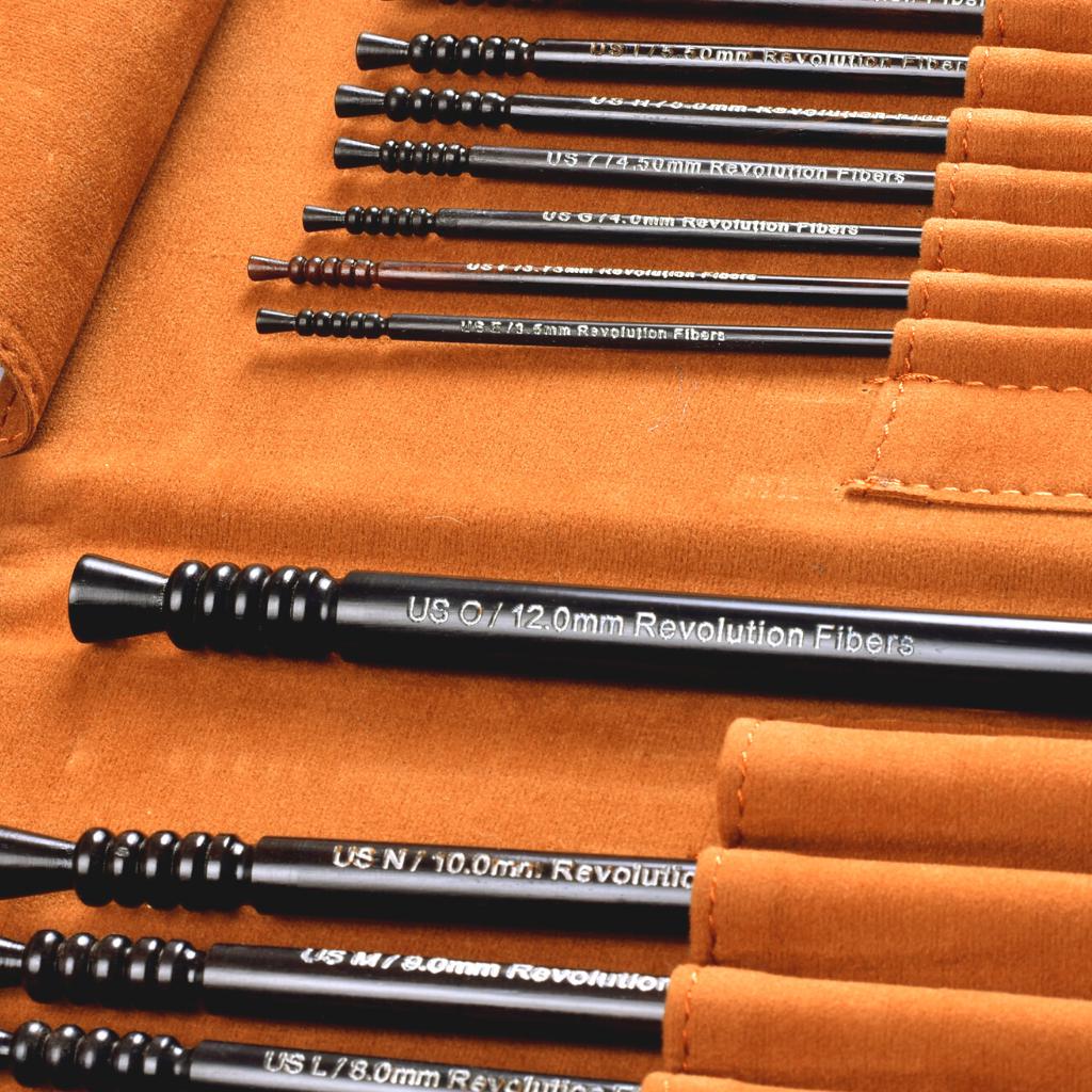 Ebony Wood Crochet Hook Set (13pc, 7