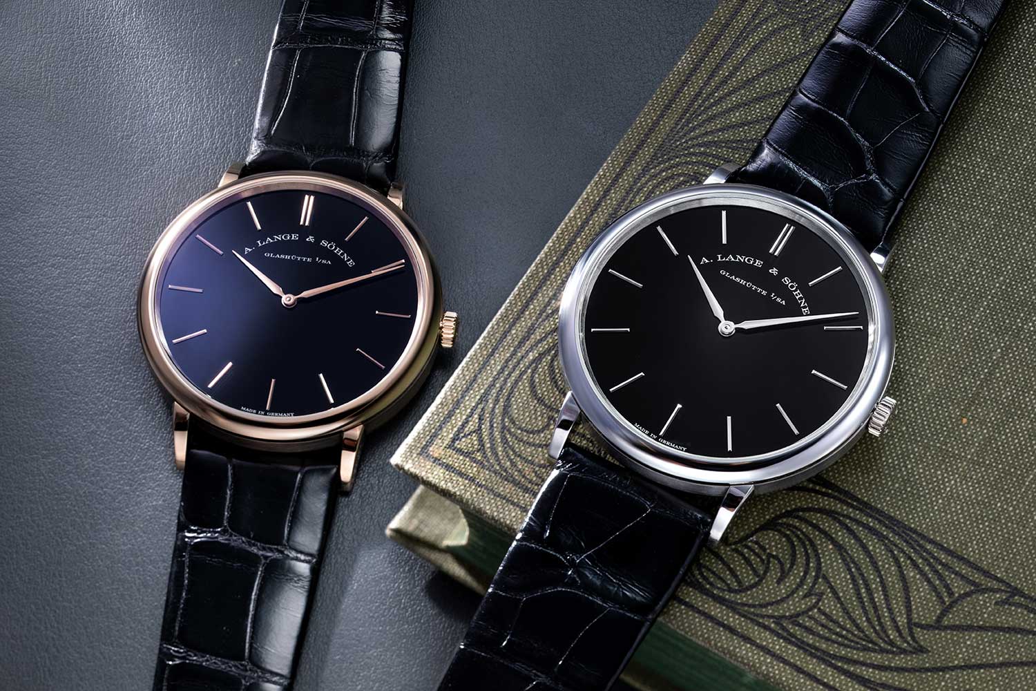 A. Lange & Söhne Presents Onyx Dials New Saxonia Thin Editions