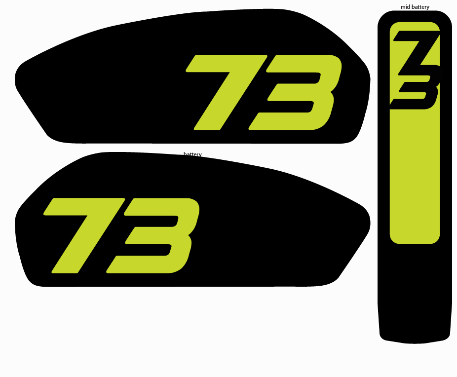 Adventure style 3pc battery Replica decals for Super 73 R / Rx