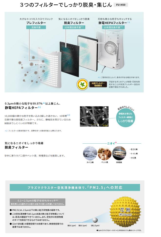 楽天市場】シャープ シャープ 空気清浄機 ブルー系 FU-H30-A(1台