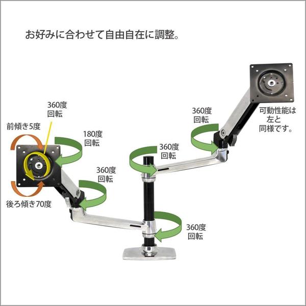 楽天市場】ERGOTRON エルゴトロン LXデュアル デスク マウント アーム