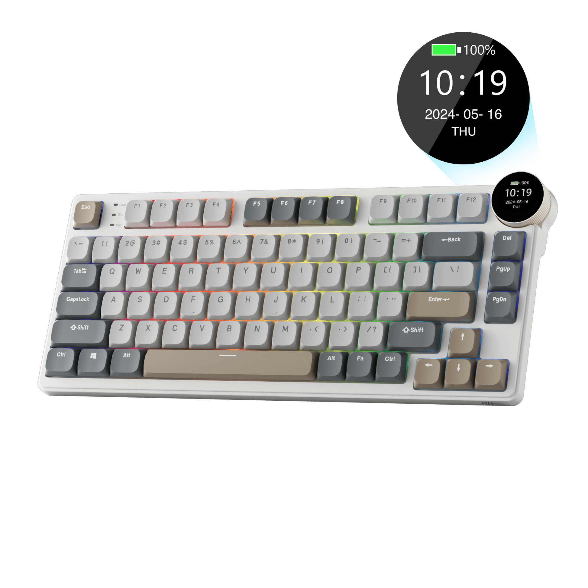 RK ROYAL KLUDGE N80 Low-Profile Mechanical Keyboard with Display