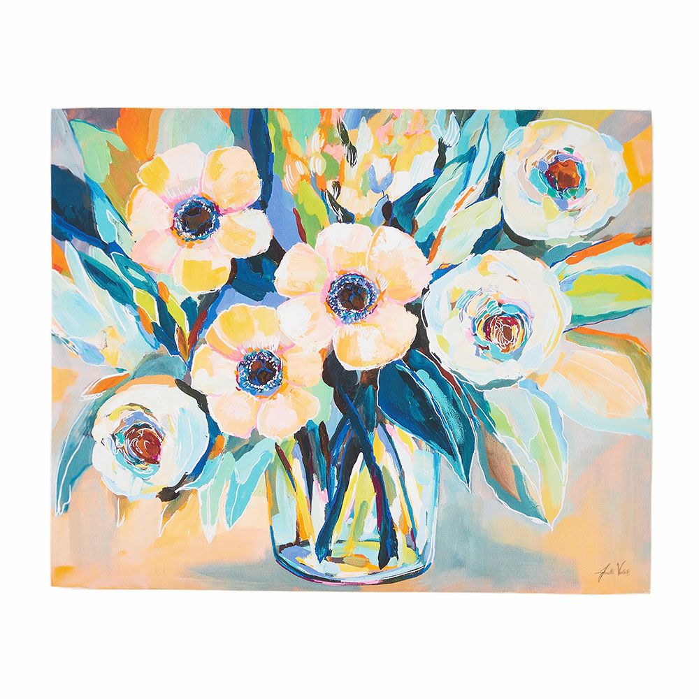 アートパネル フラワー 花 ブーケ キャンパス パネル 約 W 50cm D 40cm