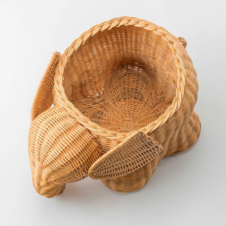 プランターカバー 象 象さん 籐 ラタン 6号鉢 約 W 38cm D 25cm H 26cm