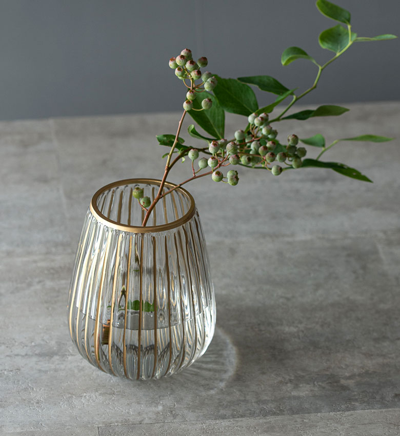 フラワーベース クリア ガラス 花瓶 Sサイズ 約 W 13cm D 13cm H 16cm