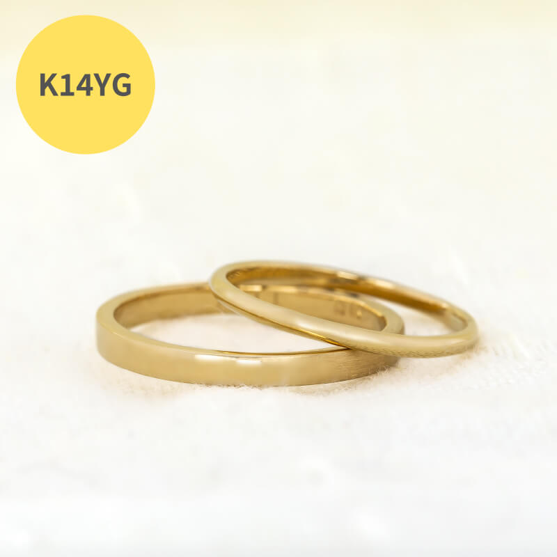 K14YGペアリング01 | 手づくり結婚指輪・婚約指輪ならringram（リング