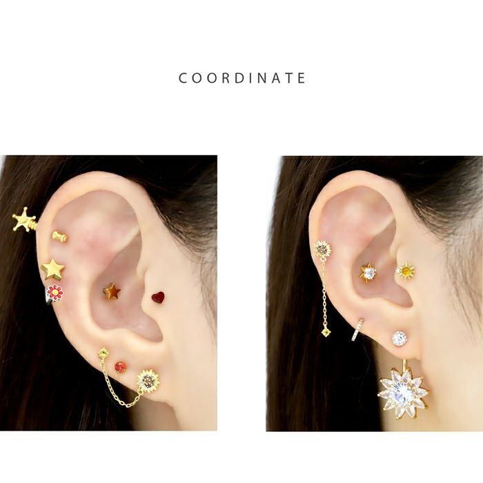 ひまわりダブルチェーンピアス｜ボディピアス凛【公式】