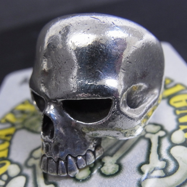 刻印2つ有】CRAZY PIG/クレイジーピッグ ラージエビルスカルリング 17