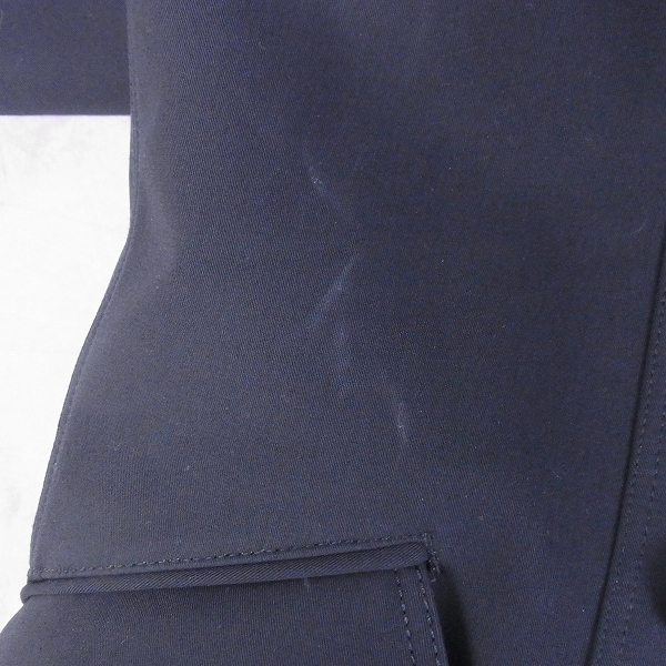 u11_希少junhashimoto トレンチコート フロントカット 紺サイズ4