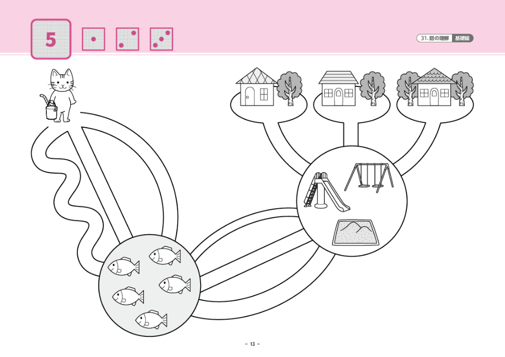31 単元別ばっちりくんドリル 話の理解(基礎編)｜小学校受験 合格対策