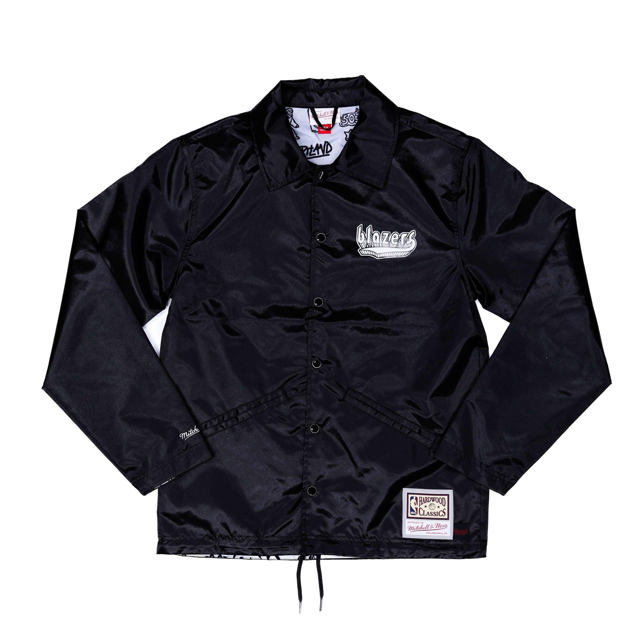 Trail Blazers Mitchell & Ness Doodle Coaches Black Jacket - Rip