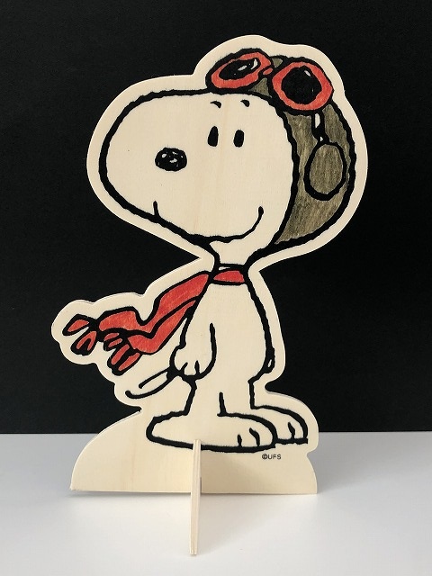 スヌーピー フライングエース レッドバロン Wood Doll オールド USA