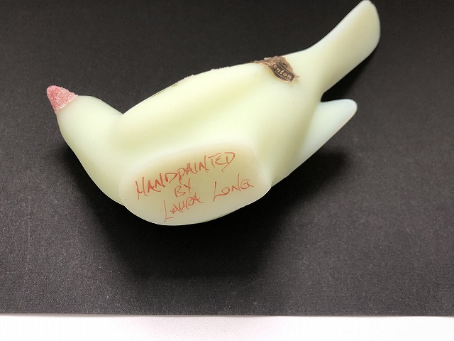 Fenton フェントン ハピネスバード 鳥 置物 ヴァセリンガラス ウラン