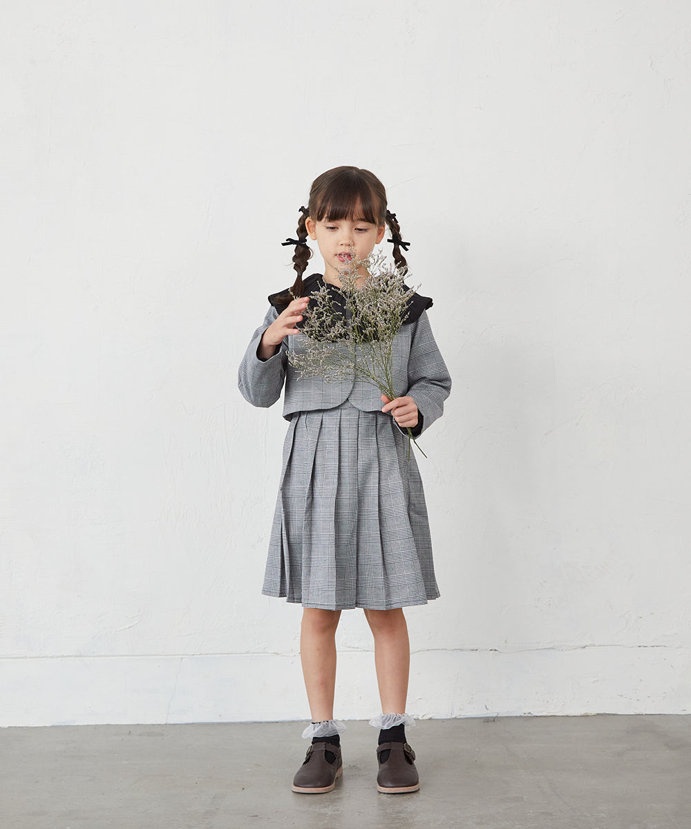 3wayグレンチェックスカートセットアップ