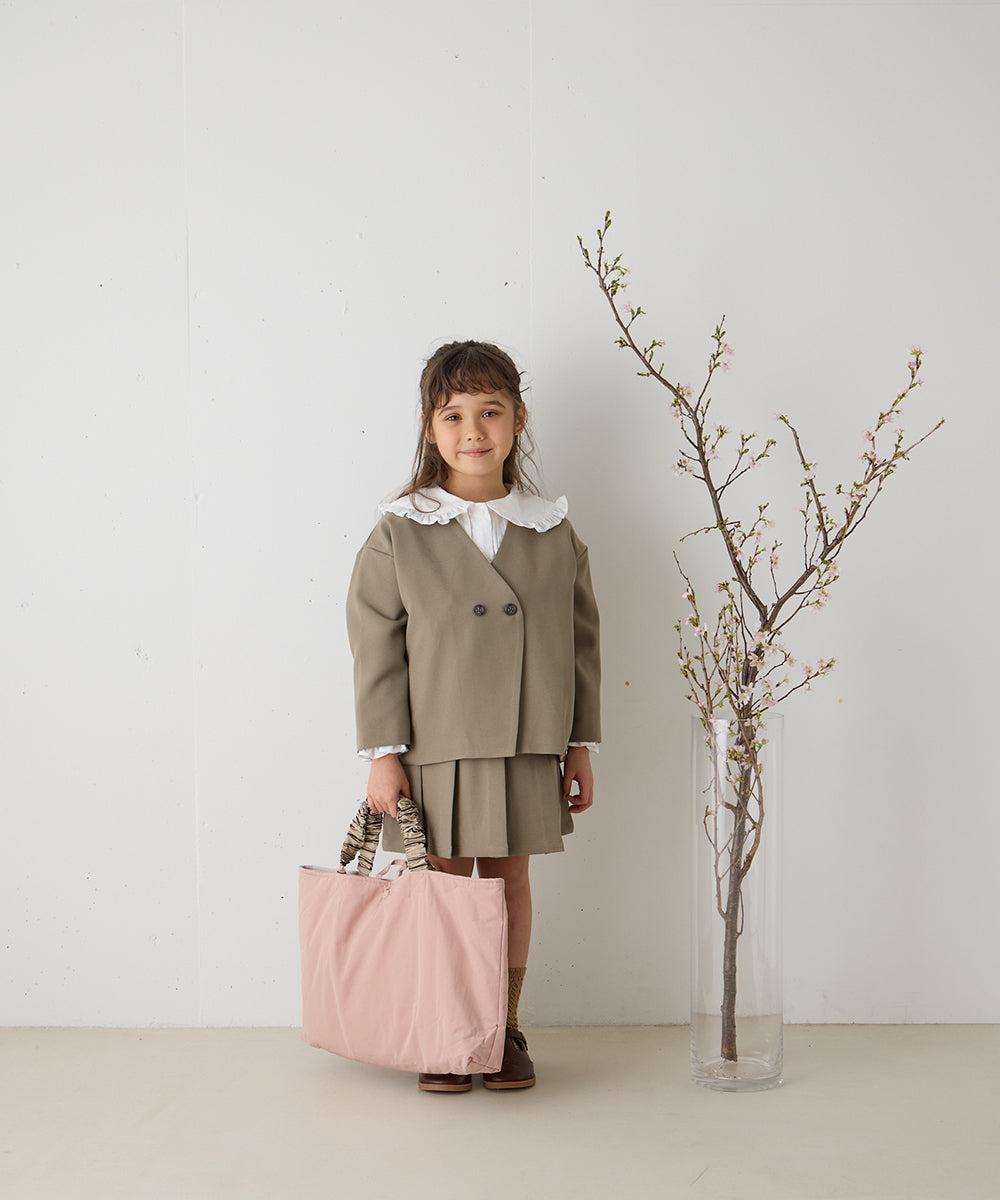 ノーカラージャケットプリーツスカートセットアップ