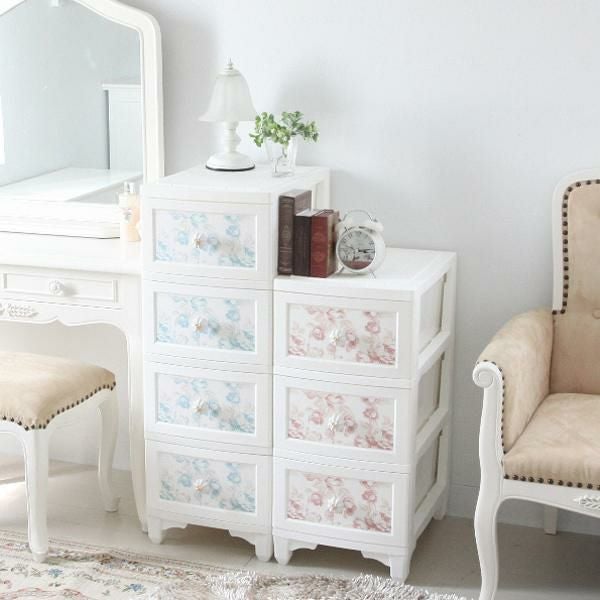 直送】ドレスチェンジチェスト4段/アンティークローズ｜かわいいお姫様