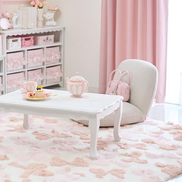 ふんわリボンラグ(長方形・130×180)｜かわいいお姫様インテリア家具