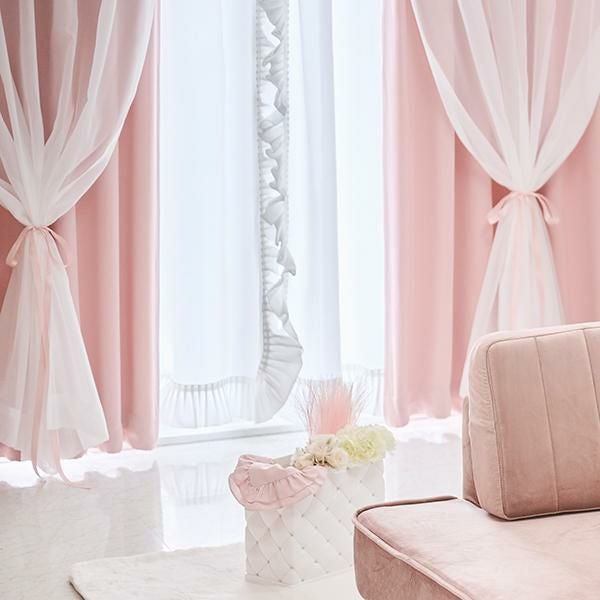多機能フリルレースカーテン(100×190・2枚組)｜かわいいお姫様