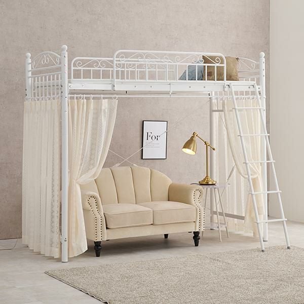 直送】カーテンを取り付けられるエレガントロフトベッド(ハイタイプ