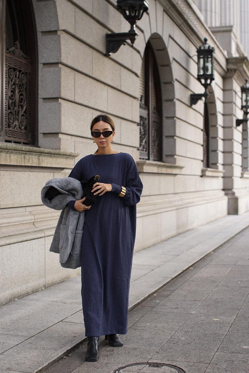 room306 CONTEMPORARY / Cotton Boat-neck Long One-piece