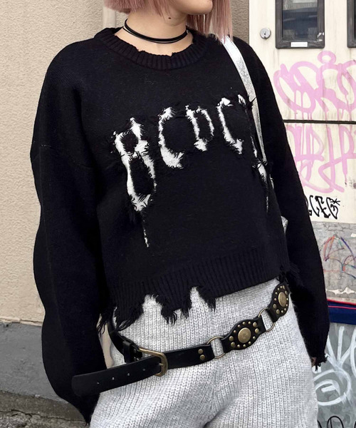 ロゴダメージニットプルオーバー｜SPIRALGIRL スパイラルガール 商品