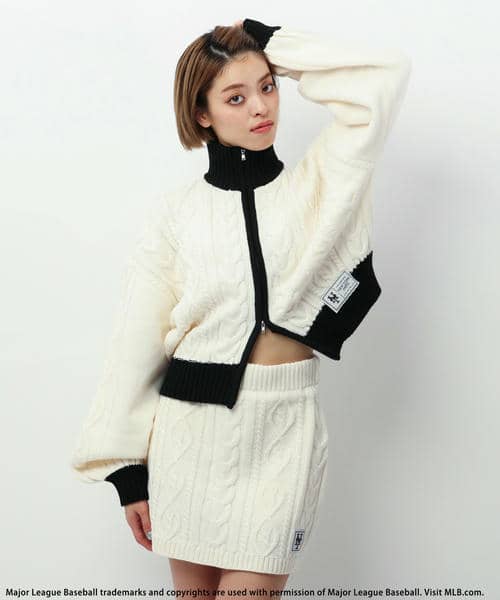 MLB】ワッペン付ハイネックケーブルニットセットアップ｜BACK TO THE