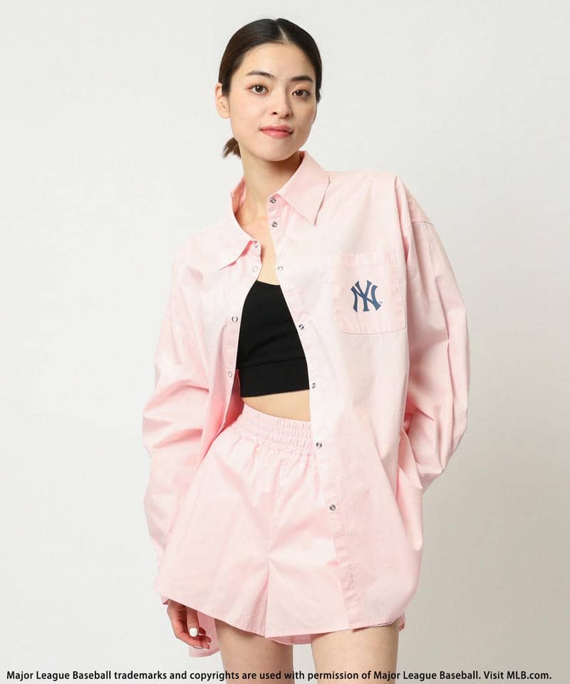 MLB】オーバーサイズシャツ×ショートパンツセットアップ｜BACK