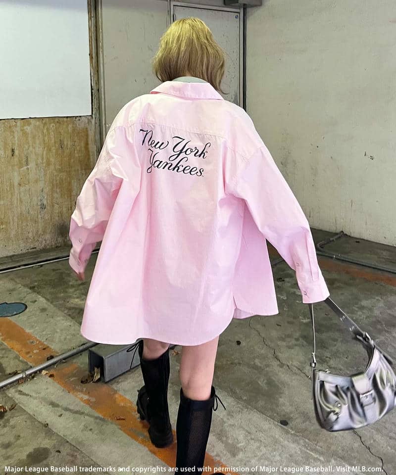 MLB】オーバーサイズシャツ×ショートパンツセットアップ｜BACK