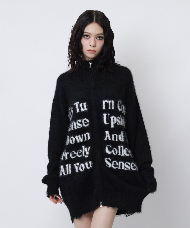 ロゴシャギーZIPニット｜SPIRALGIRL スパイラルガール 商品詳細