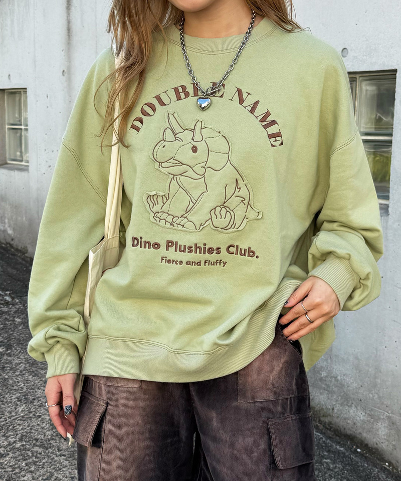 Dino Plushies Club刺しゅうプルオーバー｜DOUBLE NAME ダブルネーム