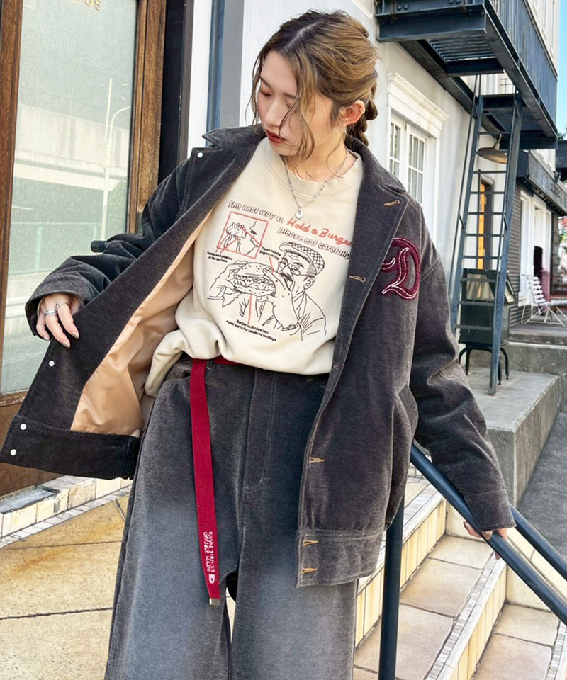 フロックツイル Dino CAFE BACK刺しゅうブルゾン｜DOUBLE NAME ダブル