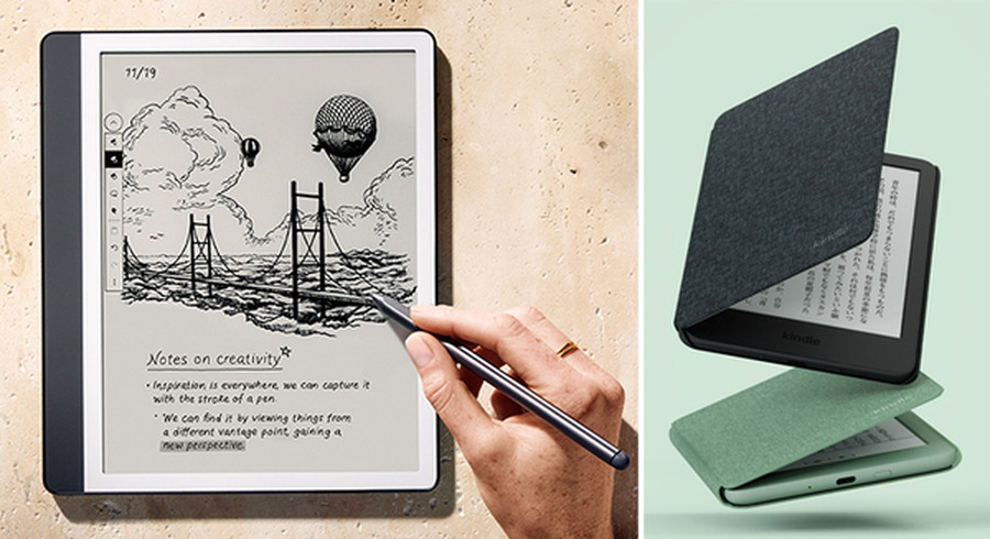 Amazonが電子書籍リーダー「Kindle」の4機種を一気に刷新 ノートのよう