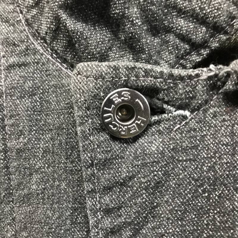 1950'S HERCULES BLACK CHAMBRAY SHOP COAT SZ/38 ブラック