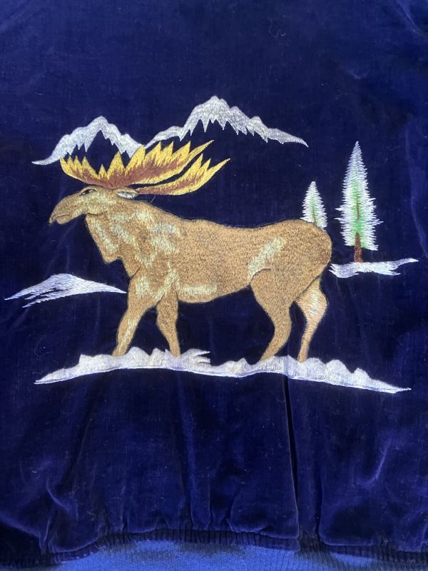 1950'S ALASKA EMBROIDERED JAPANESE SOUVENIR JACKET SIZE/XL/ 別珍